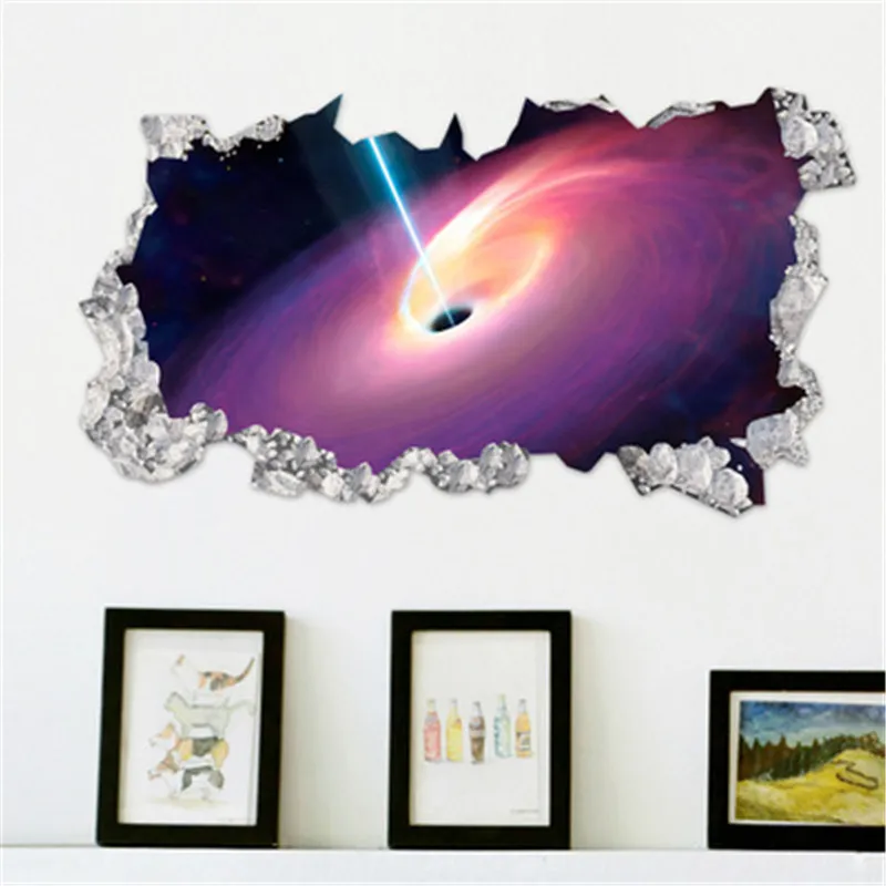 

3D Black Hole Wall Decal Home Decor Outer Space Cosmic Galaxy Planet Wall Sticker for Kids Room Baby Bedroom Ceiling Floor Decor