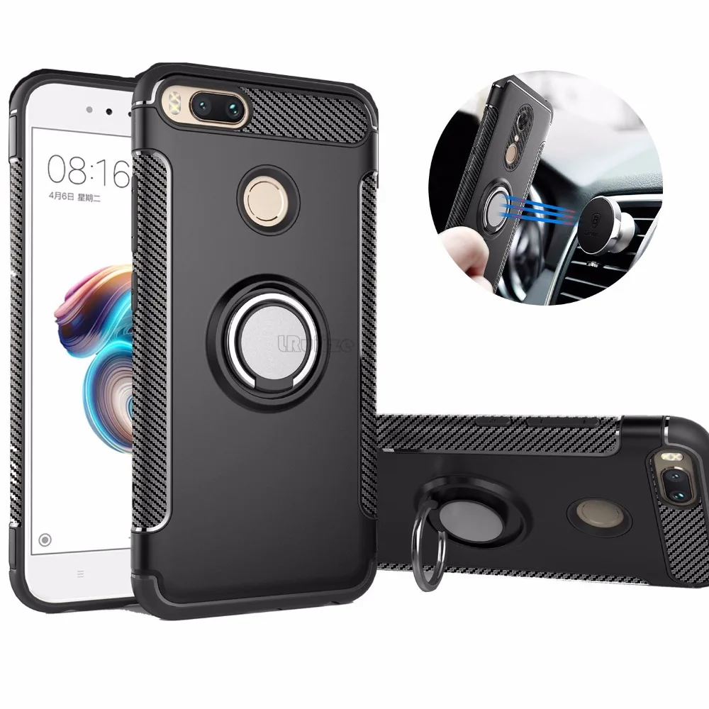 Shockproof Case for RedMi 5 Plus Note 5A 4X 4A Pro Prime XiaoMi MiA1 Mi6 MIX Car Holder Stand Magnetic Bracket Finger Ring Cover | Мобильные