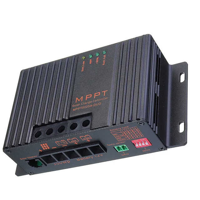 MPPT5025A-DUO MPPT 25A 12V Solar Charge Controller With LCD Solar Regulator For Solar Panel Charger 147x74x40mm 3