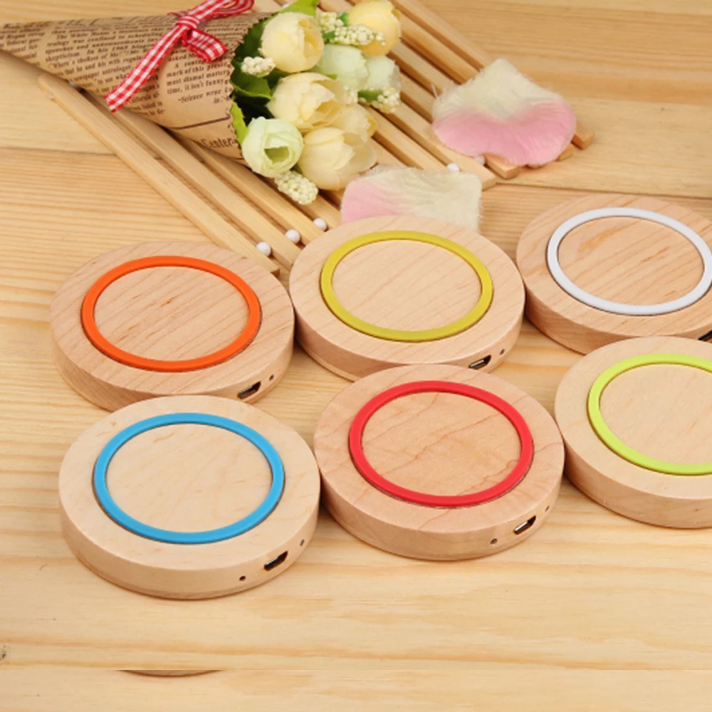 

Wireless Charger wooden Portable Qi Charging Slim Round Wood Pad for Samsung Galaxy S9 S9 S8 Note 8/Note9for iPhone XR/XS/ 8