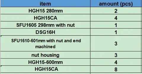 Новый HGR15 линейной направляющей 600 мм + 8 шт. блоки + 3 шт. 1610ballscrew-601mm + HGH15-280MM + SFU1605-298MM