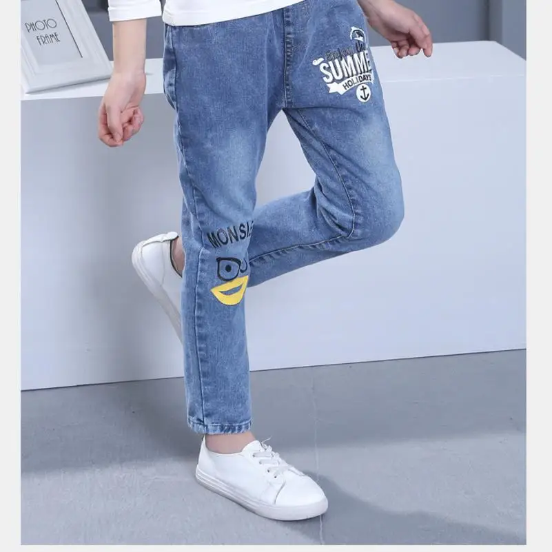 Roupas Infantis Menina новые детские ковбойские штаны повседневные джинсы с вышитыми