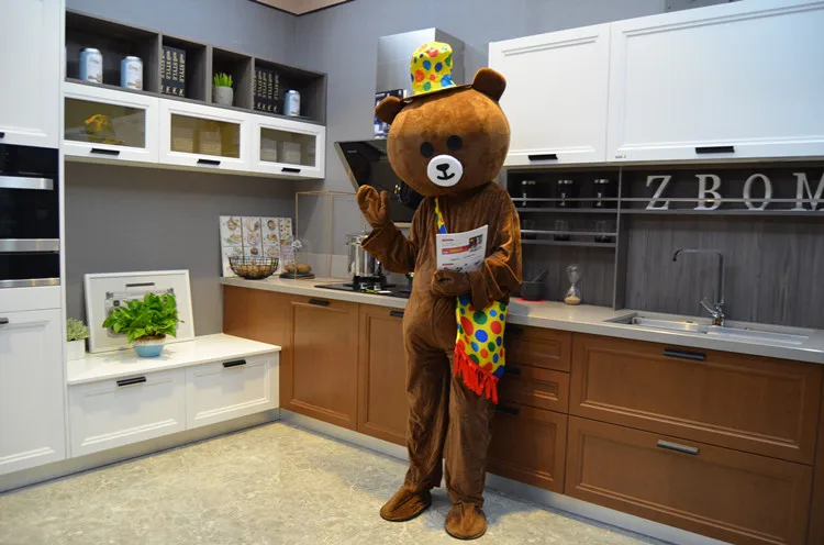 Коричневый медведь мультфильм кролик талисман костюм мультфильм костюм Взрослый размер праздничный день взрослый
