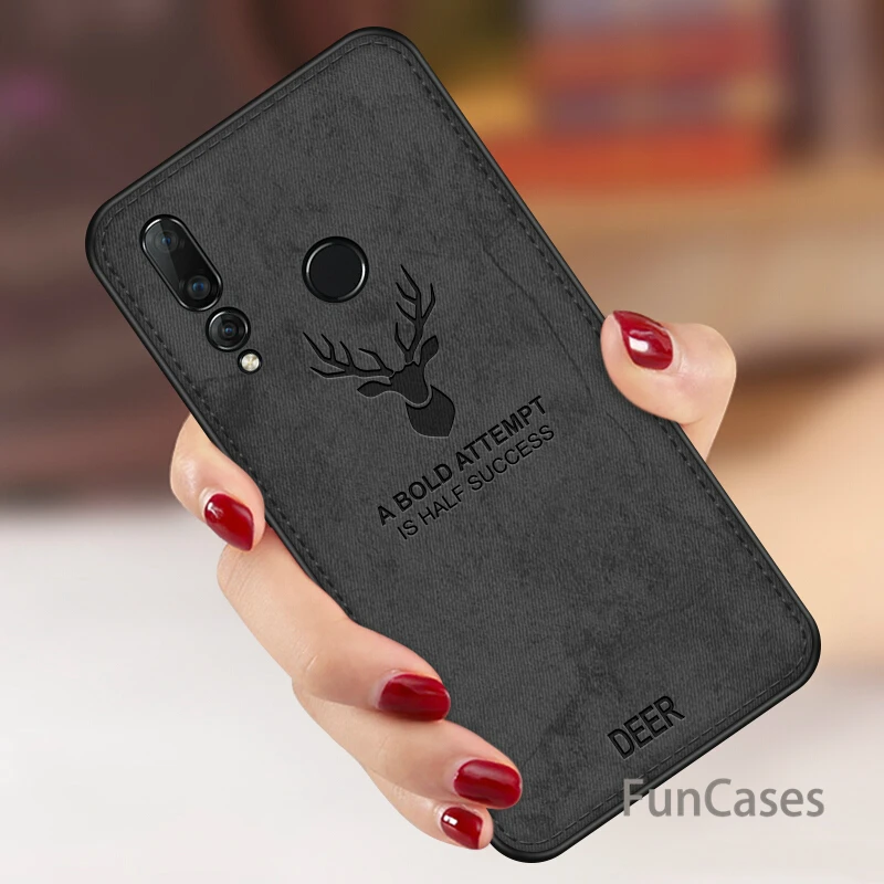 Тканевый чехол с тиснением оленя для huawei P Smart 2019 на P20 Mate20 Lite/Pro P10 P8 Y9 Nova3i тканевый