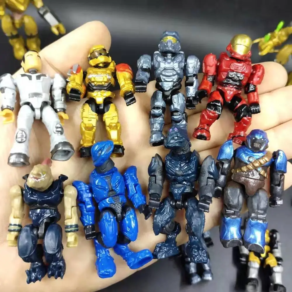 

Random 10Pcs/set Mega Bloks Reach Figure Master Cheif Spartan Grunts Brute Arbiter Elite Toy