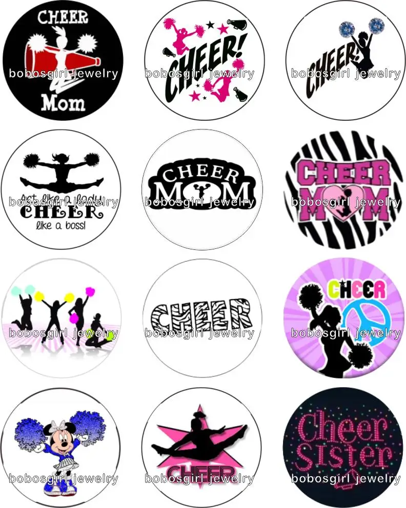 

CHEER snap button Jewelry photo Round cabochon flat back Gl205