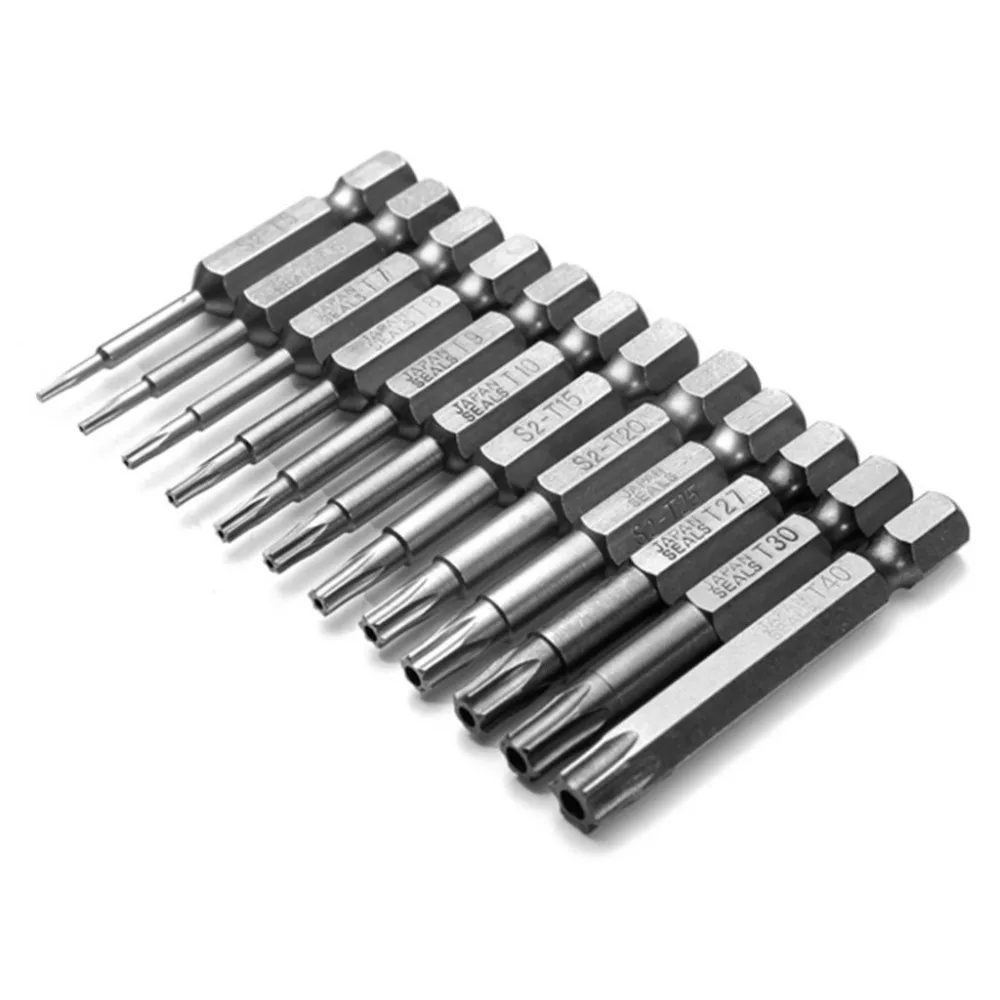 12 шт./компл. S2 Набор отверток TORX 1/4 &quotс хвостовиком и отверстием электрическая
