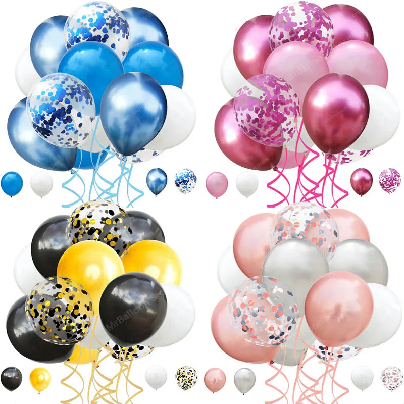 

DIY Metal Balloons Rose Gold Inflatable Birthday Party Decoration Confetti Metallic Balloons Wedding Ballon Pink Baloons Blue XN