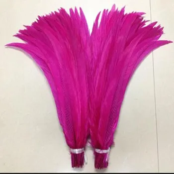 

rose Silver Pheasant Tail Feathers 50pcs 45-50 CM 18-20 Inch For Crafts Wedding Costume Feathers silver chicken feathers
