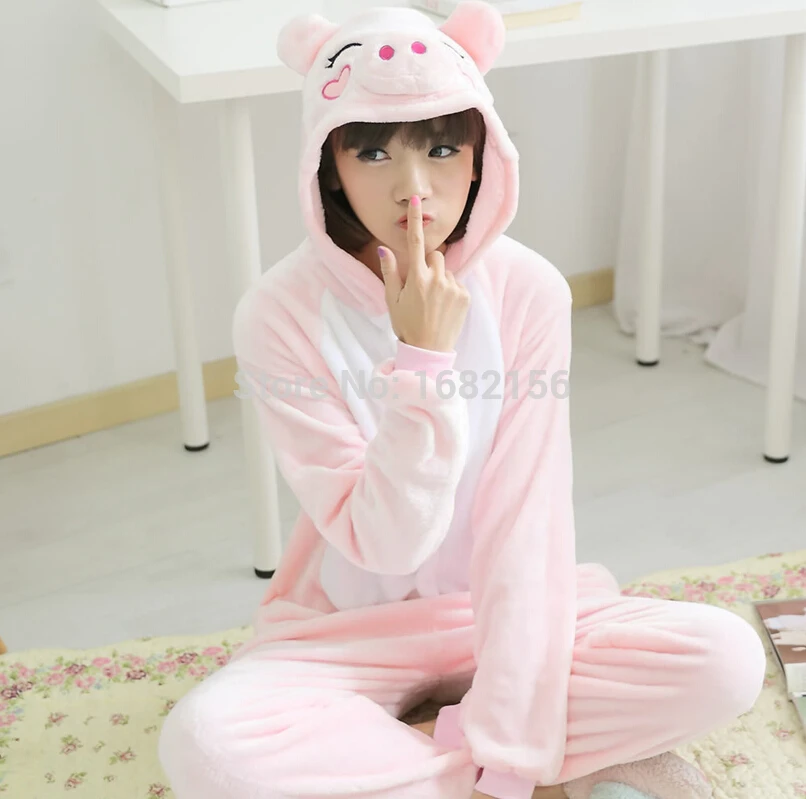 

Kigurumi Adult Onesie Unisex Pink Pig Pajamas Costume Cartoon Clothing Nightgown Animal Pyjamas Sleepwear Jumpsuits Rompers