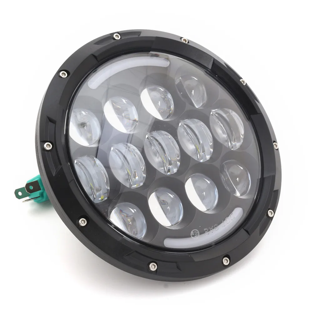 

1pc Black 7inch 78W H4 LED Car Headlights Hi/Low Beam DRL light For Jeep Wrangler JK TJ Hummer D20