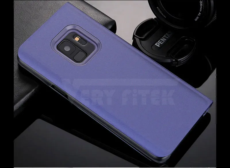 For Samsung Galaxy S9 S8 Plus S7 S6 edge A8 2018 Case Luxury Flip Stand Clear View Mirror Phone Cover For iphone X 8 7 6s 6 plus (26)