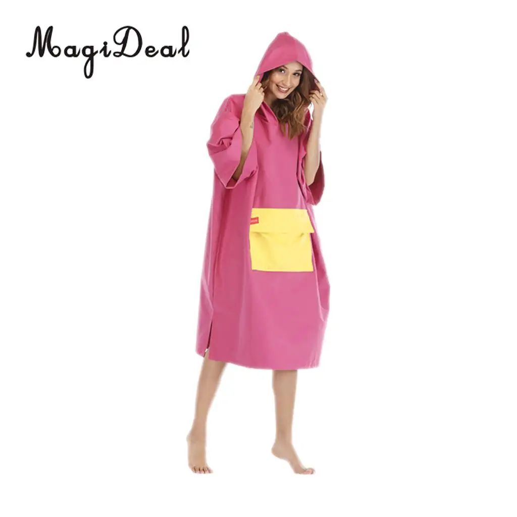 Foldable Surf Wetsuit Changing Robe Beach Hooded Poncho Microfiber Quickly Drying Swimming Bathrobe Home Bath Towel