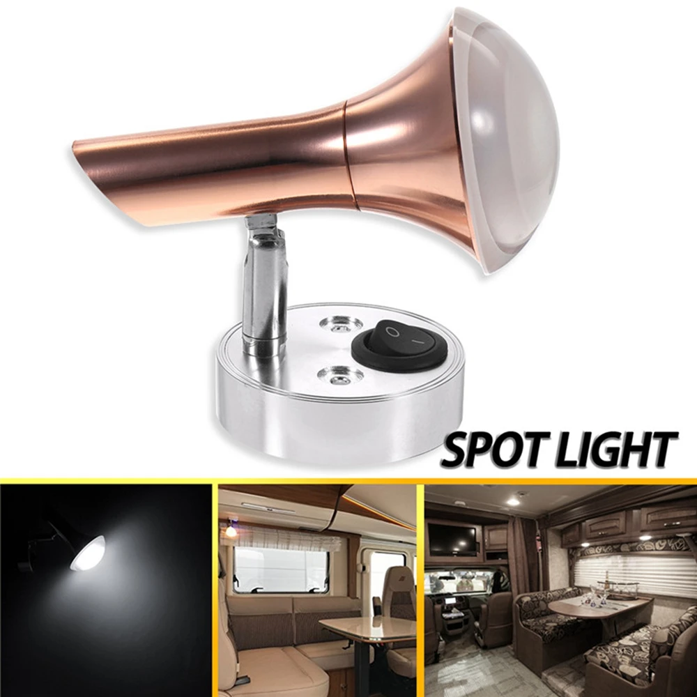 

White/Warm White Angle Adjustable LED Reading Light Wall Lamp 3W 12V Spot Light Book Light for Camper for bedroom