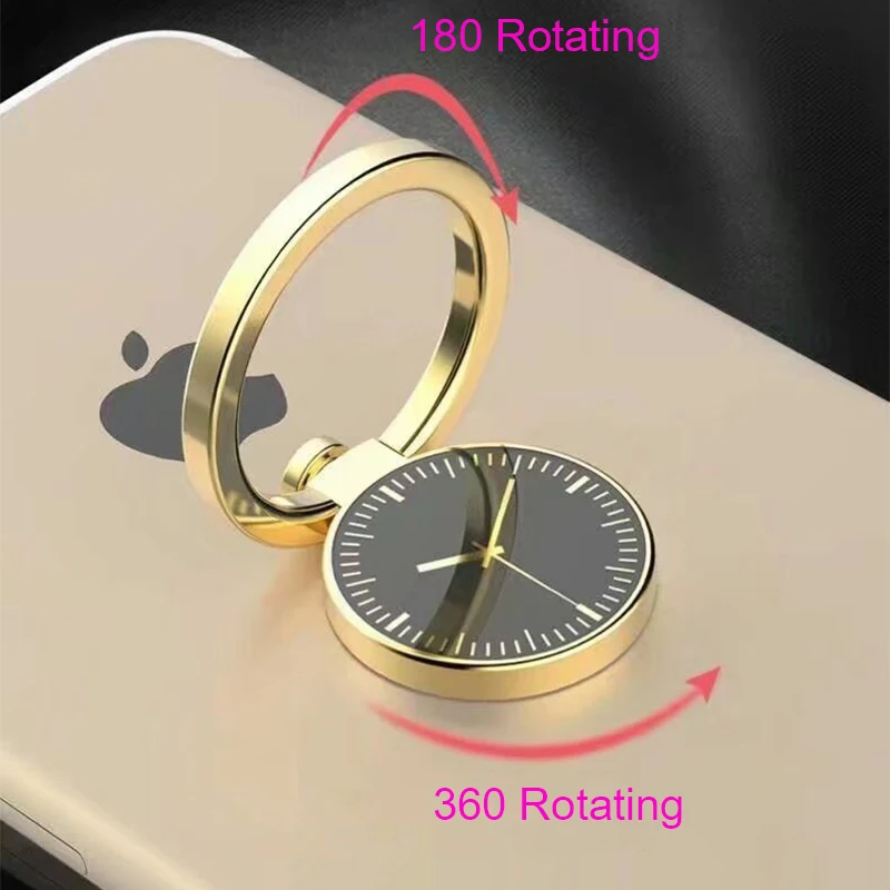 

360 Rotating Gold Metal Watch Ring Holder For Mobile Phone Bracket Aluminium Stand Magnet Car Phone Holder Universal Finger Ring