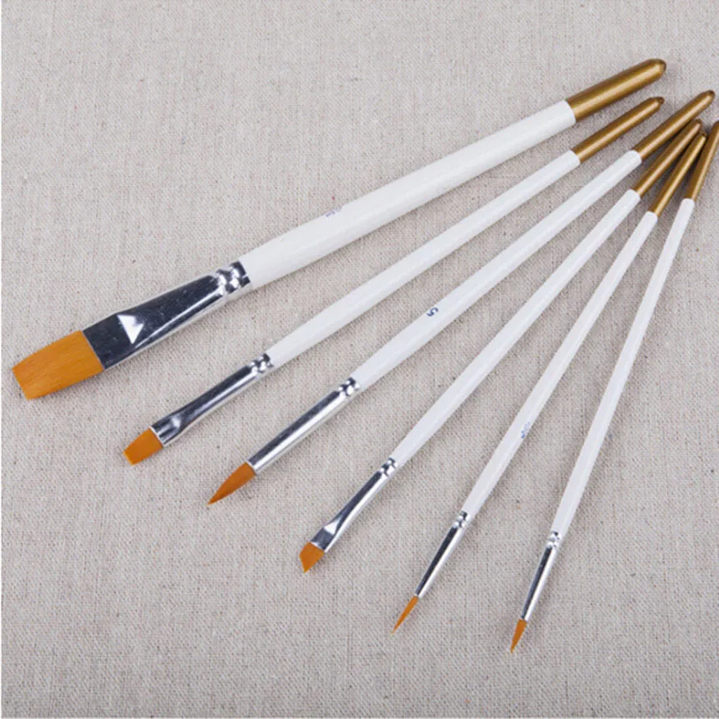 

6 pcs/lot Nylon Multifunctional Paint Brush for Oil Watercolor Gouache Artist Painting Drawing Art Supplies 702
