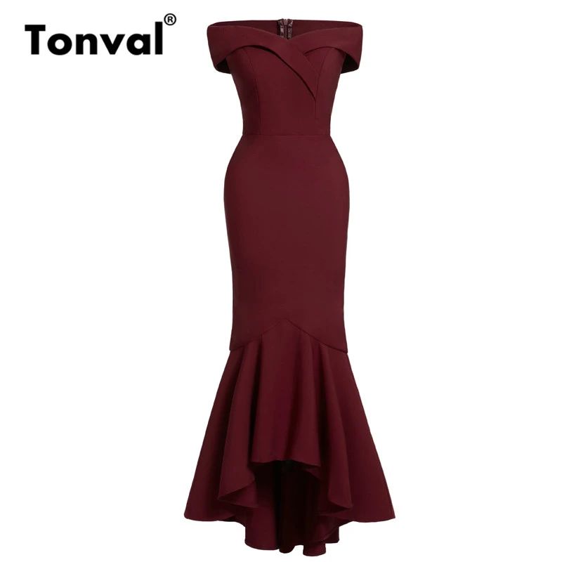 burgundy bodycon maxi dress