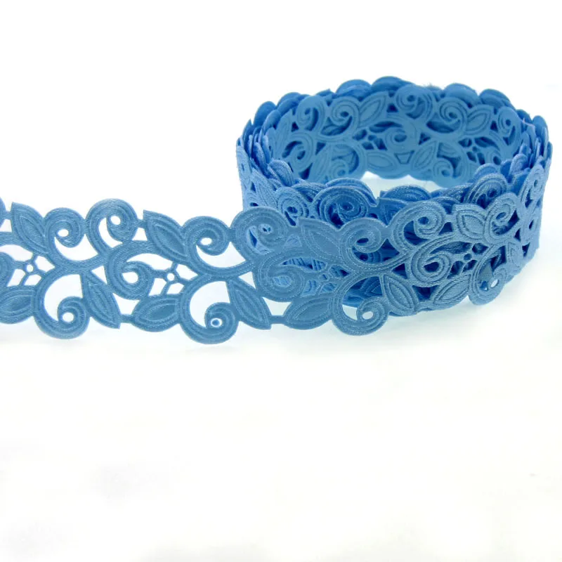 20Yards 7/8" Printed Hollow Flower Ribbons Fabric Lace Ribbon For Trim