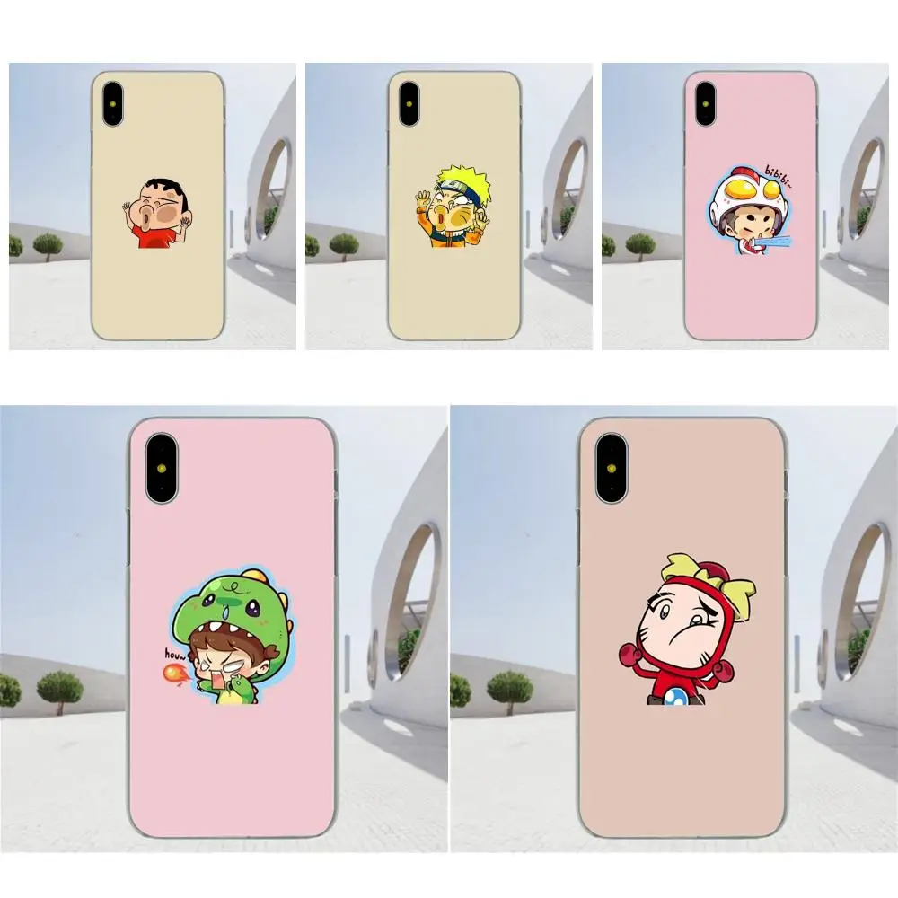 

For Apple iPhone 4 4S 5 5C 5S SE 6 6S 7 8 Plus X XS Max XR Cute Phone Accessories Case Funny Cartoon Cute Face Near Screen