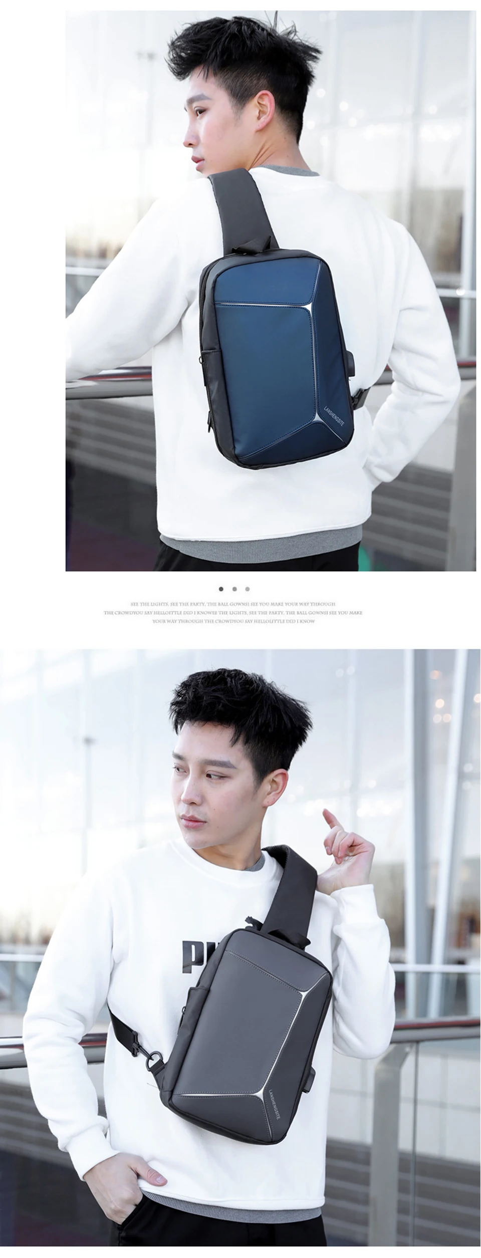 Crossbody Bags Chest Bag Men Shoulder Bag Male Messenger Women Waterproof Sac Bolsa Cross Body Business School Mens Strap Packs (27)