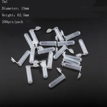 

200pcs 7ml Sample Preparation Round Bottom Centrifuge Tubes with Cap Clear White