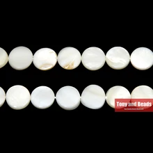 Ücretsiz kargo 10mm doğal İnci kabuk düz yuvarlak sikke şekli 15