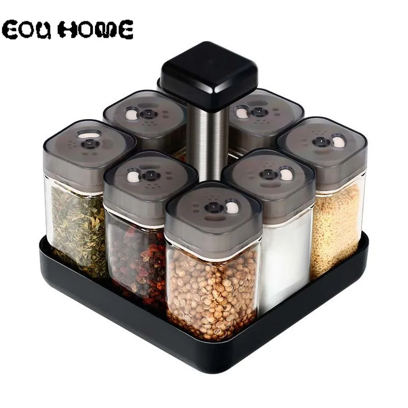 9 шт./компл. Кухня поставки оригинальные часы с вращающимся Стекло графинчик банки для приправ набор соль перец шейкеры приправа спрей стелл... 9 шт./компл. Кухня поставки оригинальные часы с вращающимся Стекло графинчик банки для приправ набор соль перец шейкеры приправа спрей стелл...