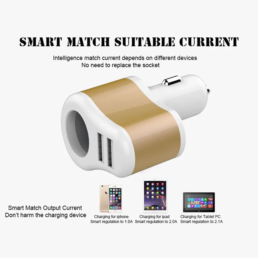 العالمي السيارات 3.1A 2 المزدوج USB سيارة شاحن آيفون 7 6 6 s زائد سامسونج الهاتف الذكي سيارة موائم مقبس لولاعة السجائر