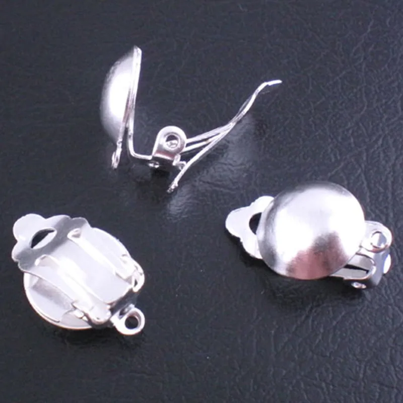 50Pcs Silver Plated Alloy Earring Clip Jewelry Making Charms Findings