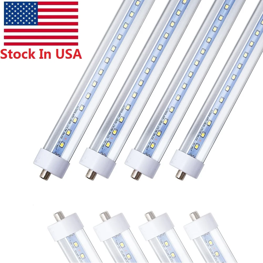 

8ft LED Tube Light 45Watt T8 FA8 Single Pin LED Bulbs With Clear & Frosted Cover 6500K Cool White Replace Fluorescent Bulb