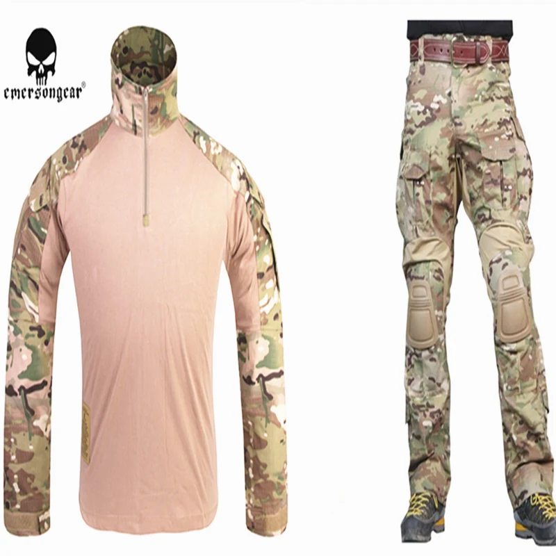 

EMERSONGEAR G3 Combat Uniform Airsoft Shirt Pants with Knee Pads Military Tactical Multicam Hunting Camo Clothes EM9351