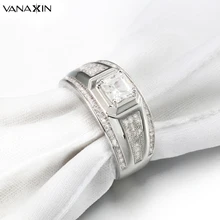 VANAXIN, 925 пробы, серебряное кольцо для женщин, для свадьбы, помолвки, блестящий AAA кубический цирконий, подарок для жены, хорошее ювелирное изделие, 925, подарочная коробка