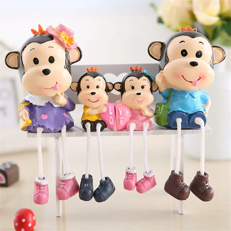 

Resin rustic home decor creative cartoon high-grade 4PCS/set hanging feet dolls crafts children's room decoration accessories
