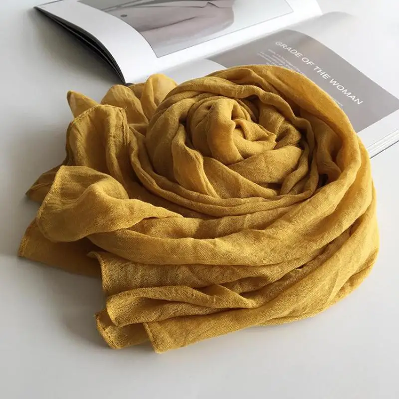 

Unisex Style spring summer autumn winter Scarf Cotton And Linen Solid Color long women's scarves shawl fashion men scarf