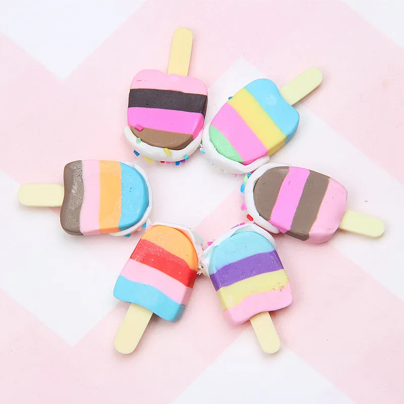 30 шт Kawaii Полимерная глина Фруктовое Мороженое Кабошон для детей подарочные