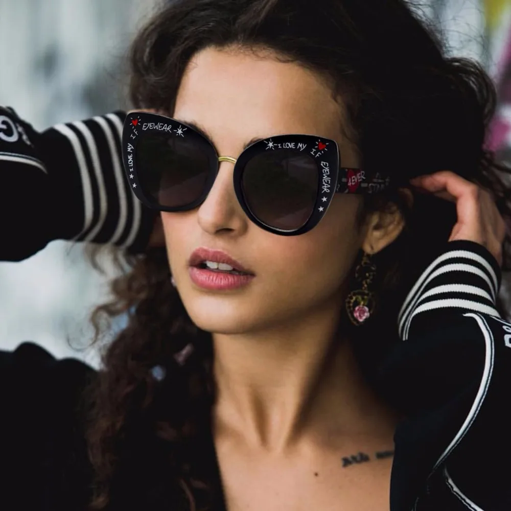 

Cat Eye Sunglasses Women 2018 Fashion Brand Designer Oversize Glasses men Vintage Gradient Oculos UV400