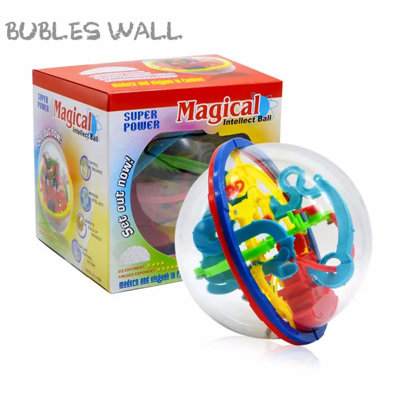 

100 Step 3D Puzzle Ball Magic Intellect Ball Toys Challenging Barriers Labyrinth Globe Game Brain Tester Balance Training Toys