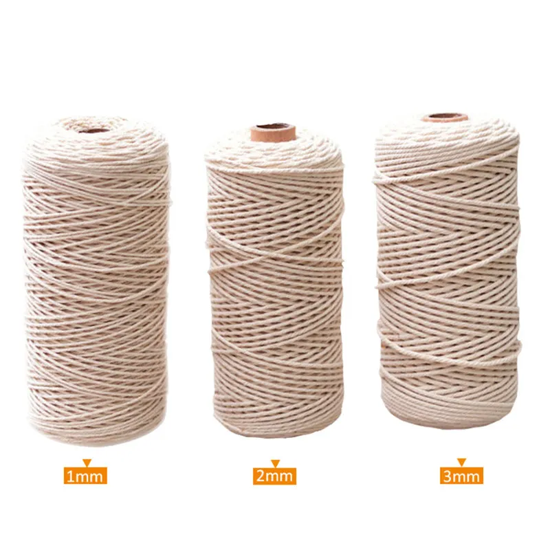 Pure Cotton Cord Rope DIY Handmade Knitted Thick Thin Durable Household