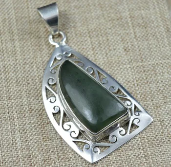 

Hand make Jade Pendant 100% 925 Sterling Silver, 49.4 mm , AP6162
