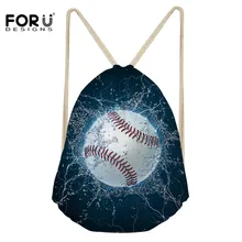 FORUDESIGNS/3D Софтбол напечатаны Водонепроницаемая маленькая Туристическая сумка со шнурками рюкзак на веревках для девочек и мальчиков пяжные плечевые сумки