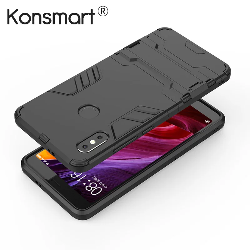

KONSMART New Phone Case For Xiaomi Redmi Note 7 6 5 Hybrid Hard Back Cover Global Version Redmi Note 5 Pro 6 7 Cases Stand Bags