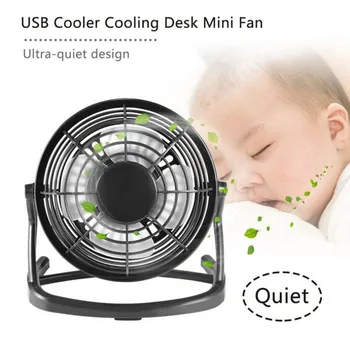 

Portable DC 5V Small Desk USB 4 Blades Cooler Cooling Fan USB Mini Fans Operation Super Mute Silent PC / Laptop / Notebook