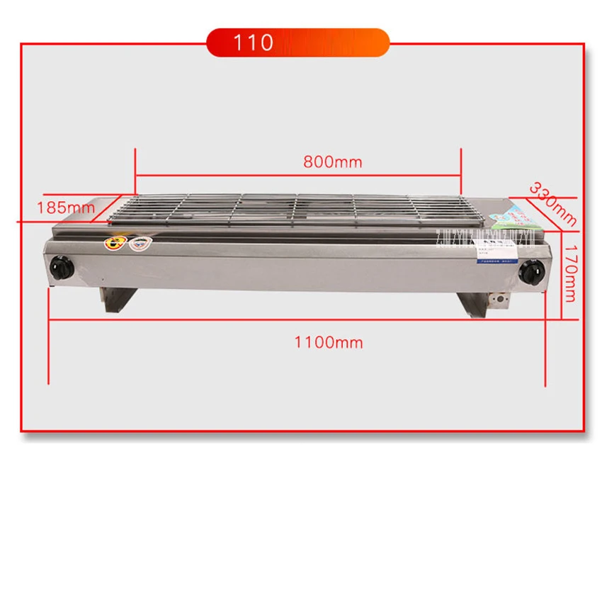 1 шт. 110 нержавеющая сталь бездымный гриль, барбекю газовый бытовой антипригарный газовая плита плиты крытый барбекю гриль инструмент два переключателя