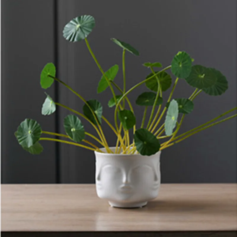 

Nordic Abstraction Geometry Many-sided Muse Face Ceramics Vase Personality Living Room Succulent Plant Flower Pot X2090