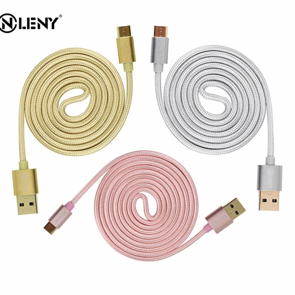 Onleny usb кабель с нейлоновой оплеткой Тип USB C для синхронизации данных и быстрой