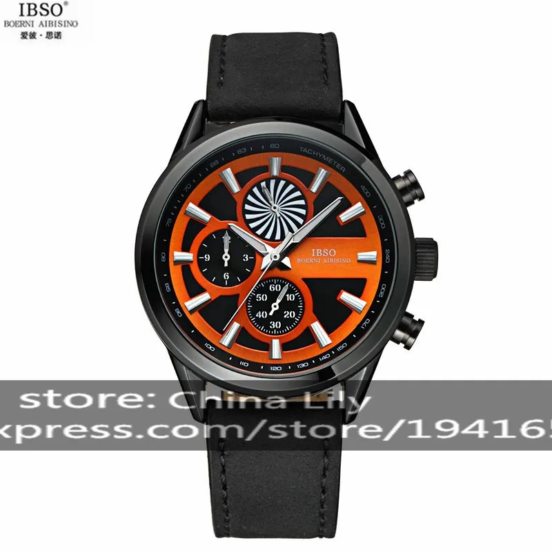 

2015 Selling Brand IBSO BOERNI AIBISINO Unisex Ultra Thin Round Dial Analog Wrist Watch with Waterproof & Leather Band 8138