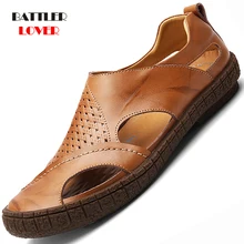 Новинка года; брендовые летние сандалии ручной работы; пляжные сандалии; дышащая мужская обувь из натуральной коровьей кожи; мужская повседневная обувь; большие размеры