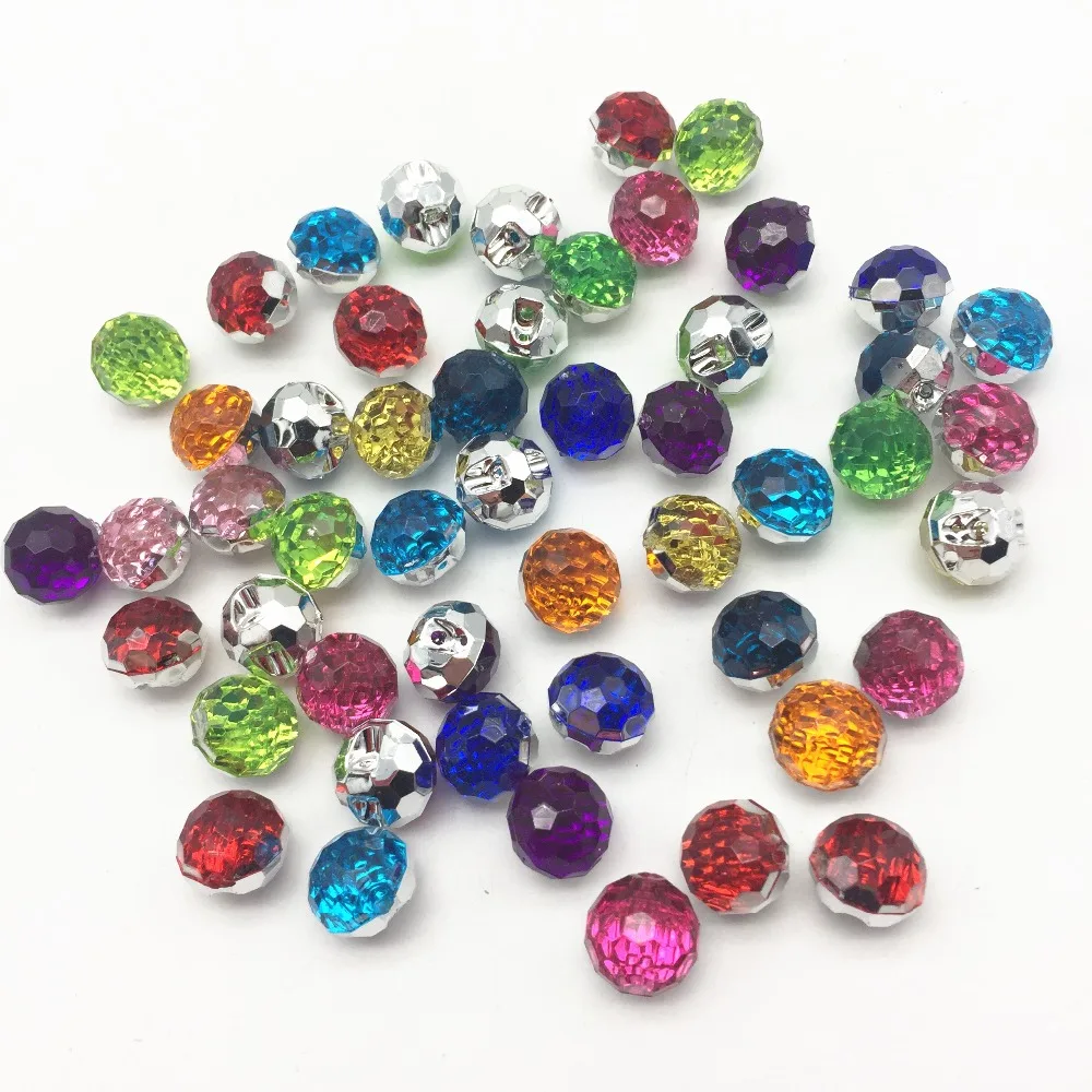 

100pcs 12mm Pink Red Blue Mixed Acrylic Buttons Round Ball Shiny Button Coat Boots Sewing Clothes Accessories