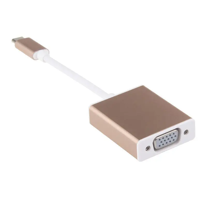 Trumsoon Type C USB-C to VGA Adapter Cable Male to Female Converter for New Macbook 12 inch Chromebook Pixel to Monitor TV