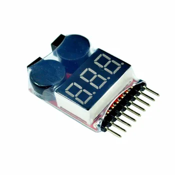 

1-8S LED Low Voltage Buzzer Alarm Alarmer Lipo Battery Voltage Indicator Checker Tester Monitor